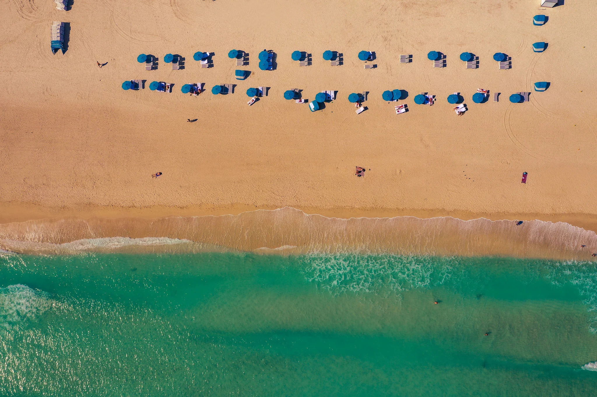 Aerial view of Miami Beach shoreline